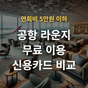 공항 라운지 이용 가능한 신용카드