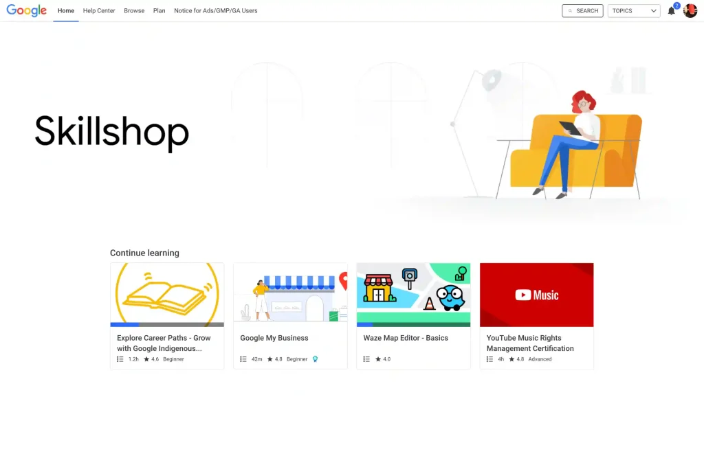 구글 스킬 샾 스킬샵 Google Skill Shop